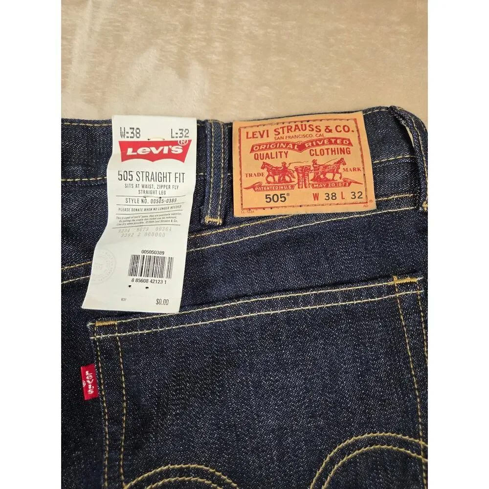 Levi's 505 Straight Leg Jeans 38x32